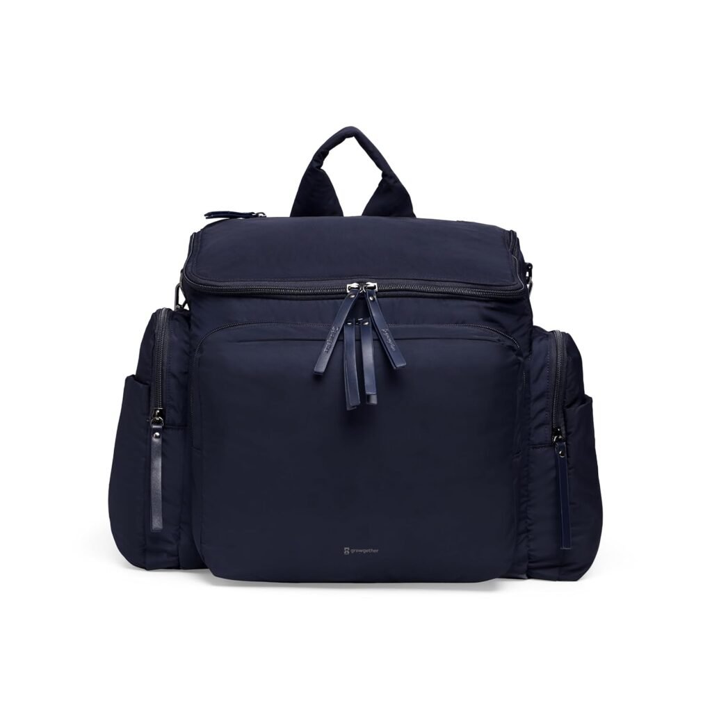 MOVA 3-in-1 Diaper Bag 40L | Multifunctional Baby Bag with Thermal Bottle Pockets, Magnetic Closures & Luggage Sleeve | Sling-to-Backpack, Waterproof, Easy Access, Lightweight- Navy