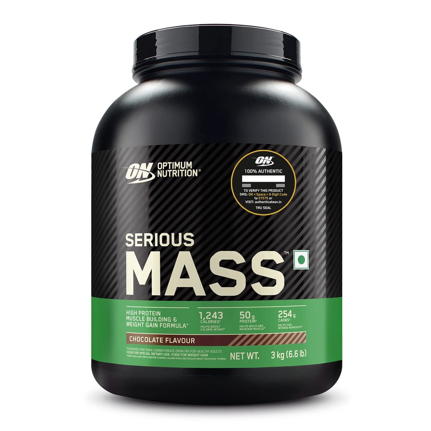 OPTIMUM NUTRITION (ON) Serious Mass High Protein High Calorie Weight Gainer Powder – 3 kg (Chocolate) with Vitamins and Minerals, Vegetarian