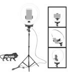 Osaka­® 10″ (25.4 cm) Professional LED Ring Light with Tripod Stand for Mobile Phones & Camera, 3 Color Temperature Mode Dimmable Lighting for Photo Shoot YouTube Video Shooting