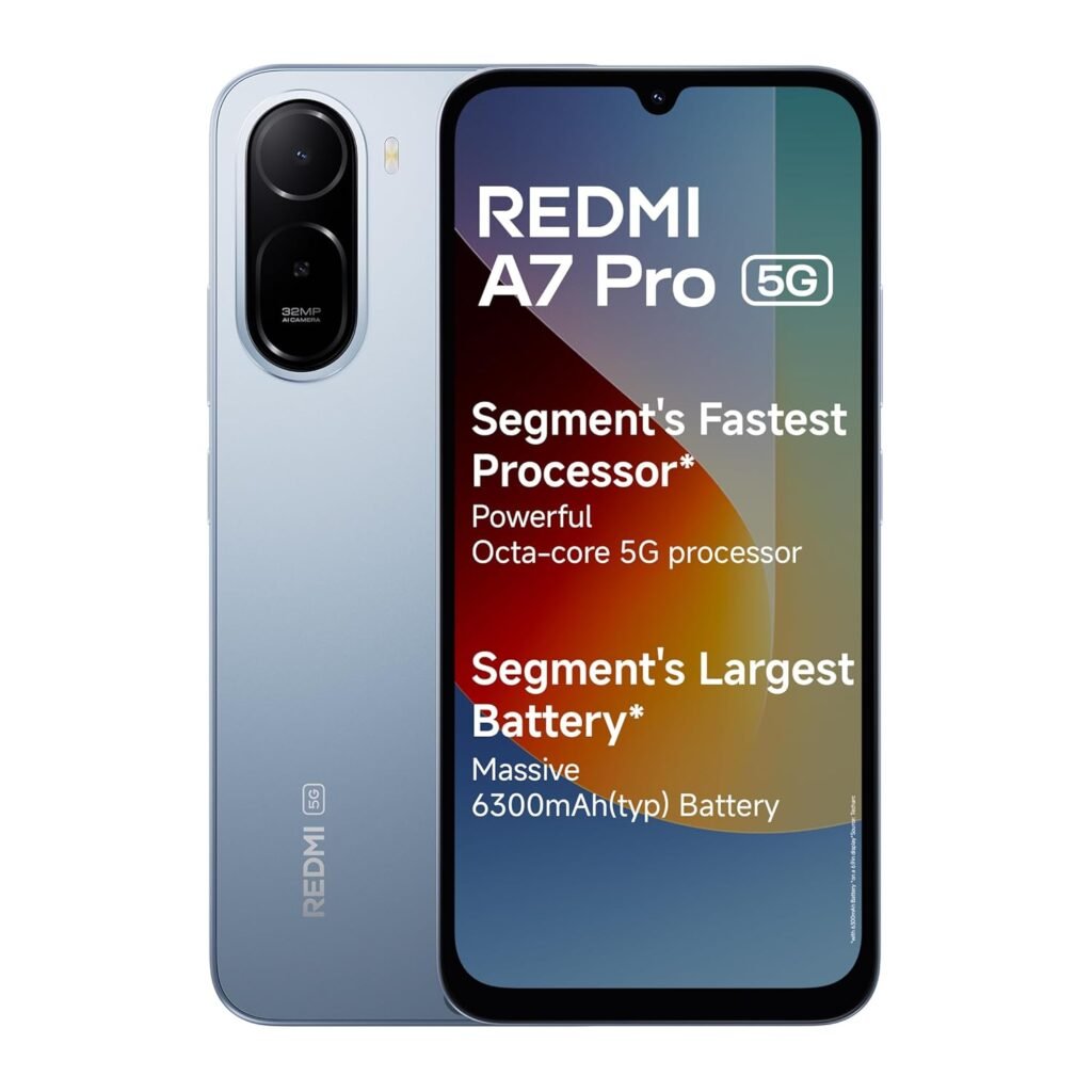 REDMI A7 Pro 5G (Mist Blue, 4GB RAM, 64GB Storage) | Segment’s Fastest Processor | Segment’s Largest Battery | Segment’s Largest & Smoothest 6.9in 120Hz Display