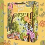 TASCHE Jungle Animal Design Thank You Theme Paper Gift Bags For Return Gifts|Birthday|Holiday Presents (Pack Of 8),Multi Color