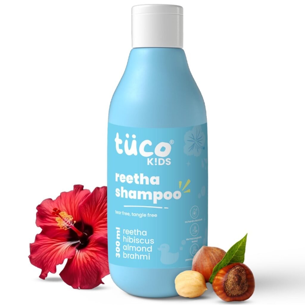 TuCo Kids Mild Shampoo With Soapnut, Almond, Henna, Pomegranate|Perfect For Soft, Smooth, Curly Tangled & Rough Hair|Paraben, Sls & Sulphate Free|Ph 5.5, Vegan & Tear Free|300 Ml (Pack Of 1) | TuCo Kids Mild Shampoo With Soapnut, Almond, Henna, Pomegranate|Perfect For Soft, Smooth, Curly Tangled & Rough Hair|Paraben, Sls & Sulphate Free|Ph 5.5, Vegan & Tear Free|300 Ml (Pack Of 1) |