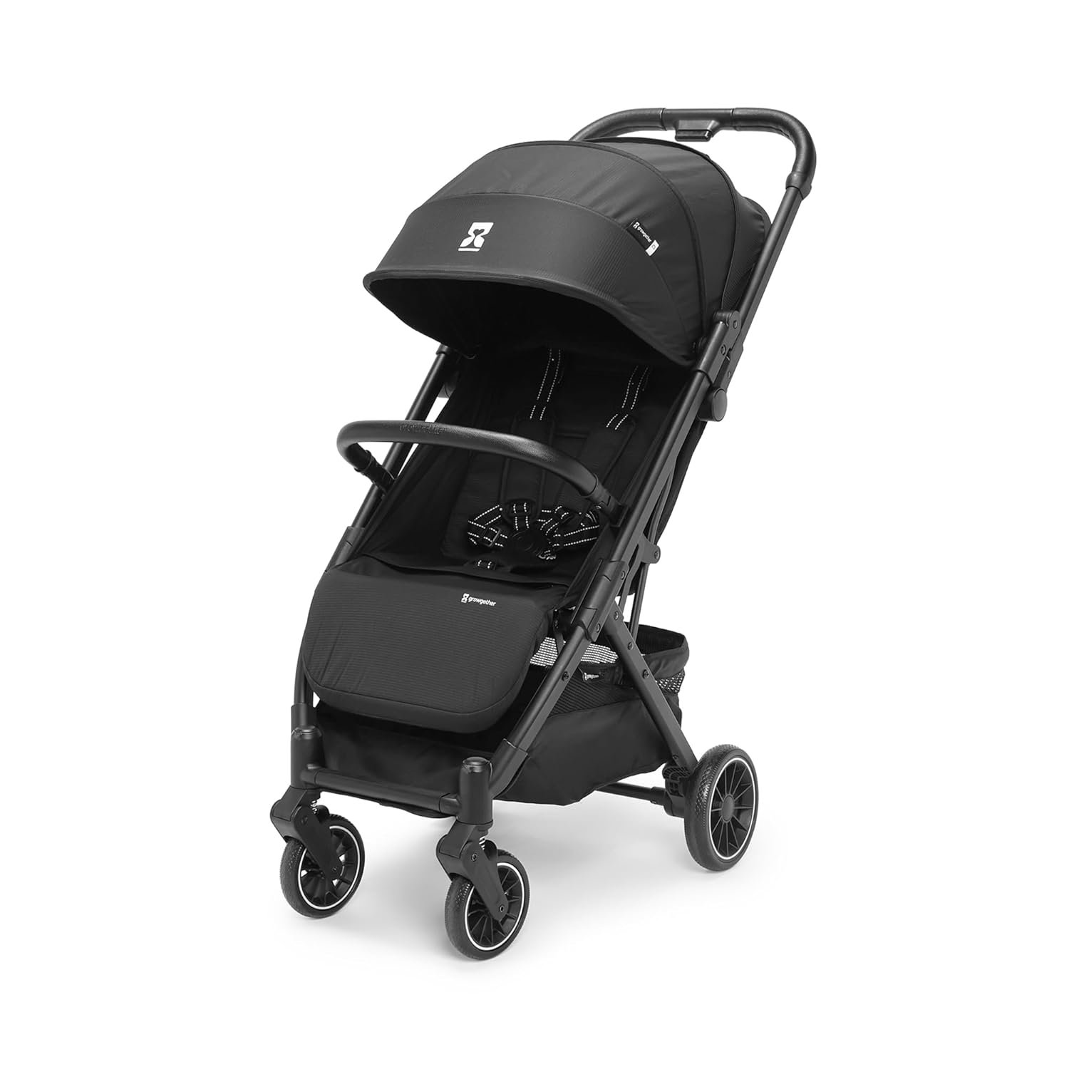 VELOX Travel Stroller | One-Hand Fold with Auto Lock | Lightweight Stroller for Baby & Toddler 0-4 Years (Up to 22 kg) | Full Recline | Mesh Ventilation | UV Canopy | Shoulder Strap | EN 1888 Certified | Mosquito Net Included – Black