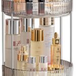360° Rotating Makeup Organizer, 2 Tier Cosmetic Storage Stand for Skincare, Perfume, Lipstick & Beauty Products, Luxury Vanity Organizer for Bathroom, Bedroom & Dressing Table