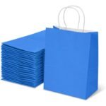 Aakriti Gift Bag Kraft Paper Bags With Handle For Birthdays, Weddings, and Parties Colorful, Durable, and Stylish Gift Packaging Bags, Perfect For Special Events 10 X 8 X 3 Inch (Blue, 10)