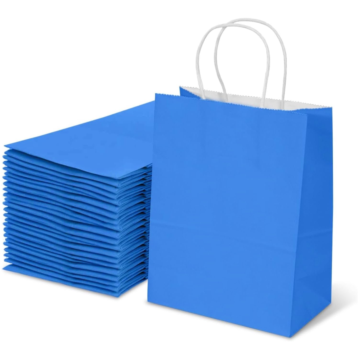 Aakriti Gift Bag Kraft Paper Bags With Handle For Birthdays, Weddings, and Parties Colorful, Durable, and Stylish Gift Packaging Bags, Perfect For Special Events 10 X 8 X 3 Inch (Blue, 10)