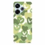 Back Cover for Redmi 13 5G / Redmi 13 Prime Edition/Poco M6 Plus 5G, Plastic, Multicolor Green Hearts Pattern