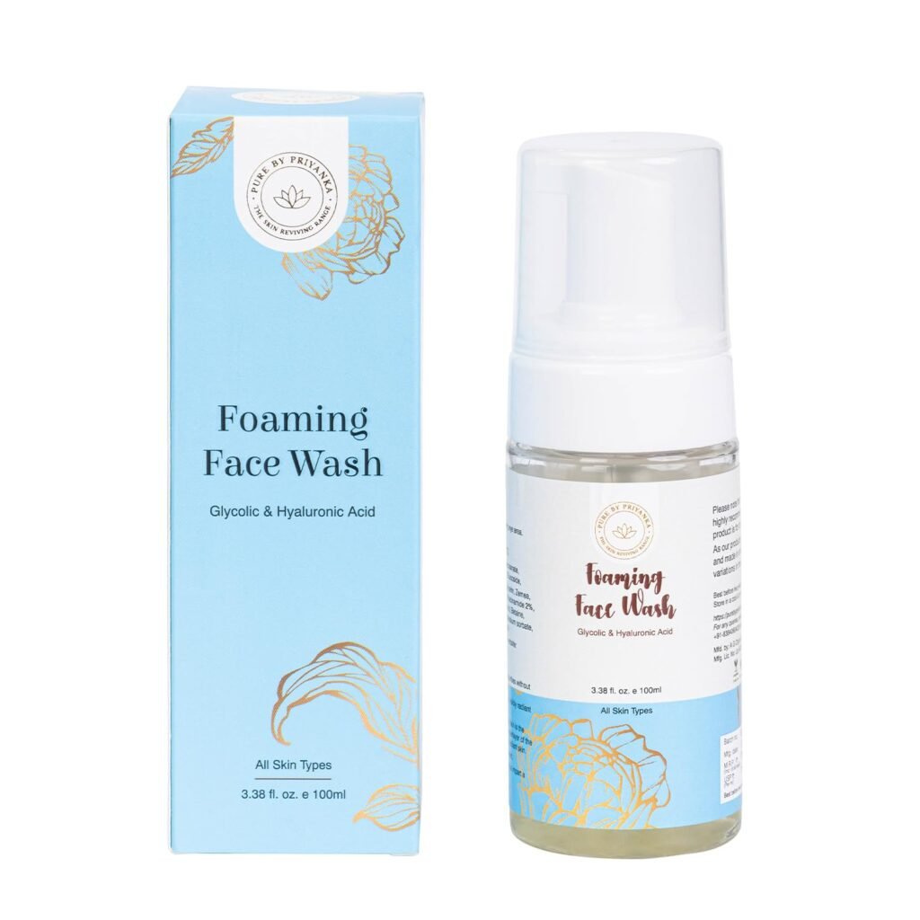 Foaming Face Wash with Glycolic & Hyaluronic Acid | Controls Excess Oil, Removes Dead Skin Cells | Brightening Face Wash for All Skin Types | Gentle Cleanser for Women & Men – 100ml Foaming Face Wash with Glycolic & Hyaluronic Acid | Controls Excess Oil, Removes Dead Skin Cells | Brightening Face Wash for All Skin Types | Gentle Cleanser for Women & Men – 100ml