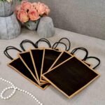 SATYAM KRAFT 6 Paper Bags with Handle | Gift for Her/Him, Girlfriend, Boyfriend Gifting ,Gift Bags Return Gifts, Wedding, Anniversary, Birthday, Party Favours, Hampers, Festival (21 cm x 15 cm) (Black, Small) SATYAM KRAFT 6 Paper Bags with Handle | Gift for Her/Him, Girlfriend, Boyfriend Gifting ,Gift Bags Return Gifts, Wedding, Anniversary, Birthday, Party Favours, Hampers, Festival (21 cm x 15 cm) (Black, Small)