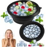 Silicone Face Ice Bowl with Built-In Ice Tray, Reusable Facial Ice Bath Mold for Skin Care, Ice Water Face Dunk Bowl for Puffy Face, Pore Tightening and Cooling Beauty Treatment 1 PCS