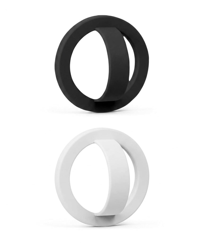 2 PCS Mobile Ring Holder, Finger Grip for Phone with Magnetic Attachment, 360 Degree Rotation for Hands-Free Viewing and Stable Selfies, Two Pack in Black and White Colors 2 PCS Mobile Ring Holder, Finger Grip for Phone with Magnetic Attachment, 360 Degree Rotation for Hands-Free Viewing and Stable Selfies, Two Pack in Black and White Colors