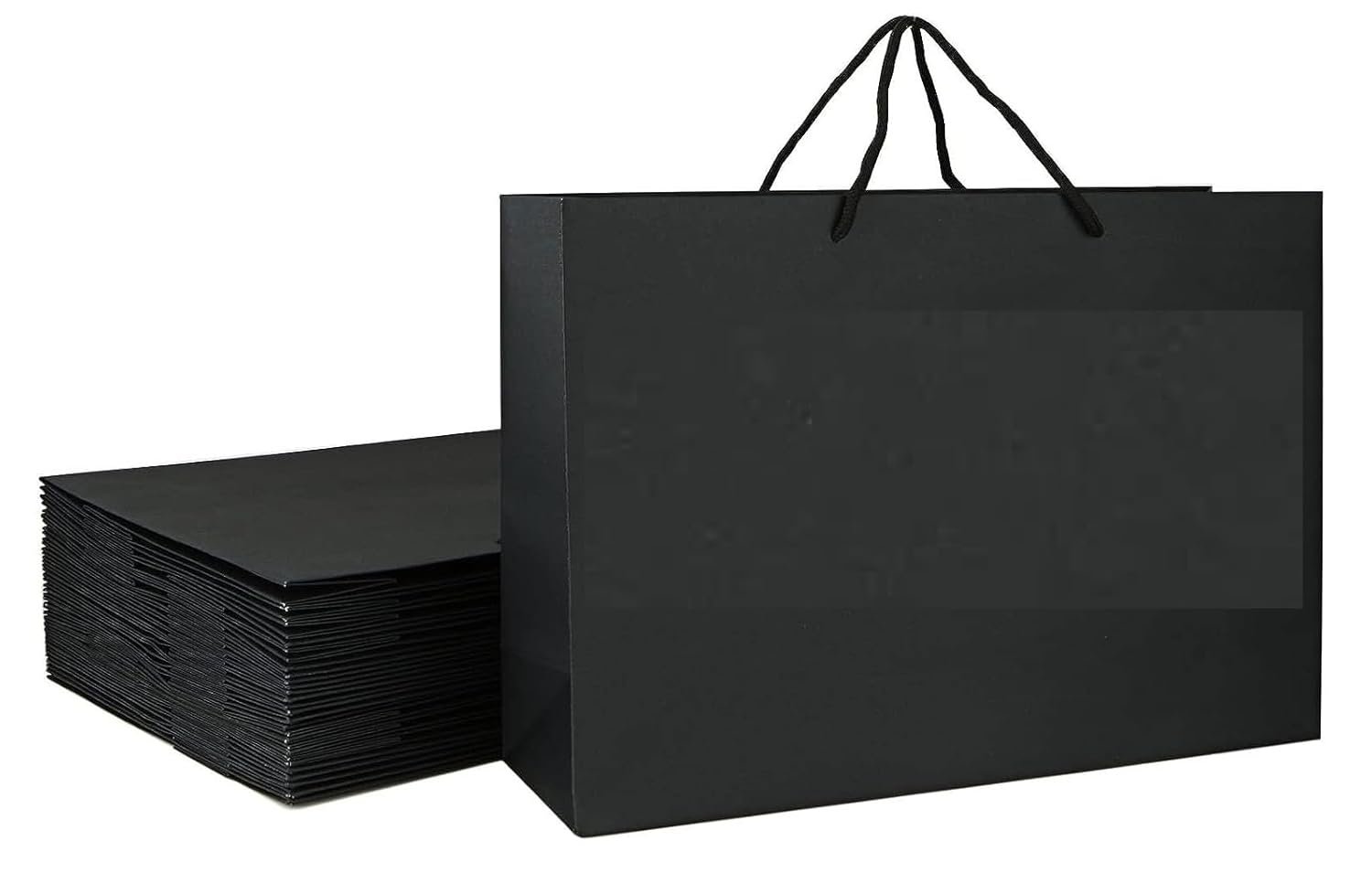 Amit Marketing Black Paper Carry Bag – 250 GSM Kraft Matt Lamination Paper Bags with Braided Cotton Handle I for Return Gifts Carrying Packaging Shopping Grocery Parcel Take Out – L15xW4.25xH11 Inch (10 Pcs) Amit Marketing Black Paper Carry Bag – 250 GSM Kraft Matt Lamination Paper Bags with Braided Cotton Handle I for Return Gifts Carrying Packaging Shopping Grocery Parcel Take Out – L15xW4.25xH11 Inch (10 Pcs)