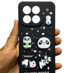 Back Case Cover Compatible for Honor X6C| Panda Silicone Case | Camera Protection | Body Protection | Shock Proof | Color Black