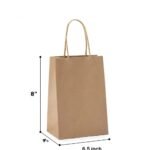 BagsByKilo Kraft Paper Gift Bags with Handles (25 Pack) | 8x6x4 Inch Brown Paper Bags for Wedding Return Gifts, Party Favor, Shopping & Grocery Use | Eco-Friendly & Reusable