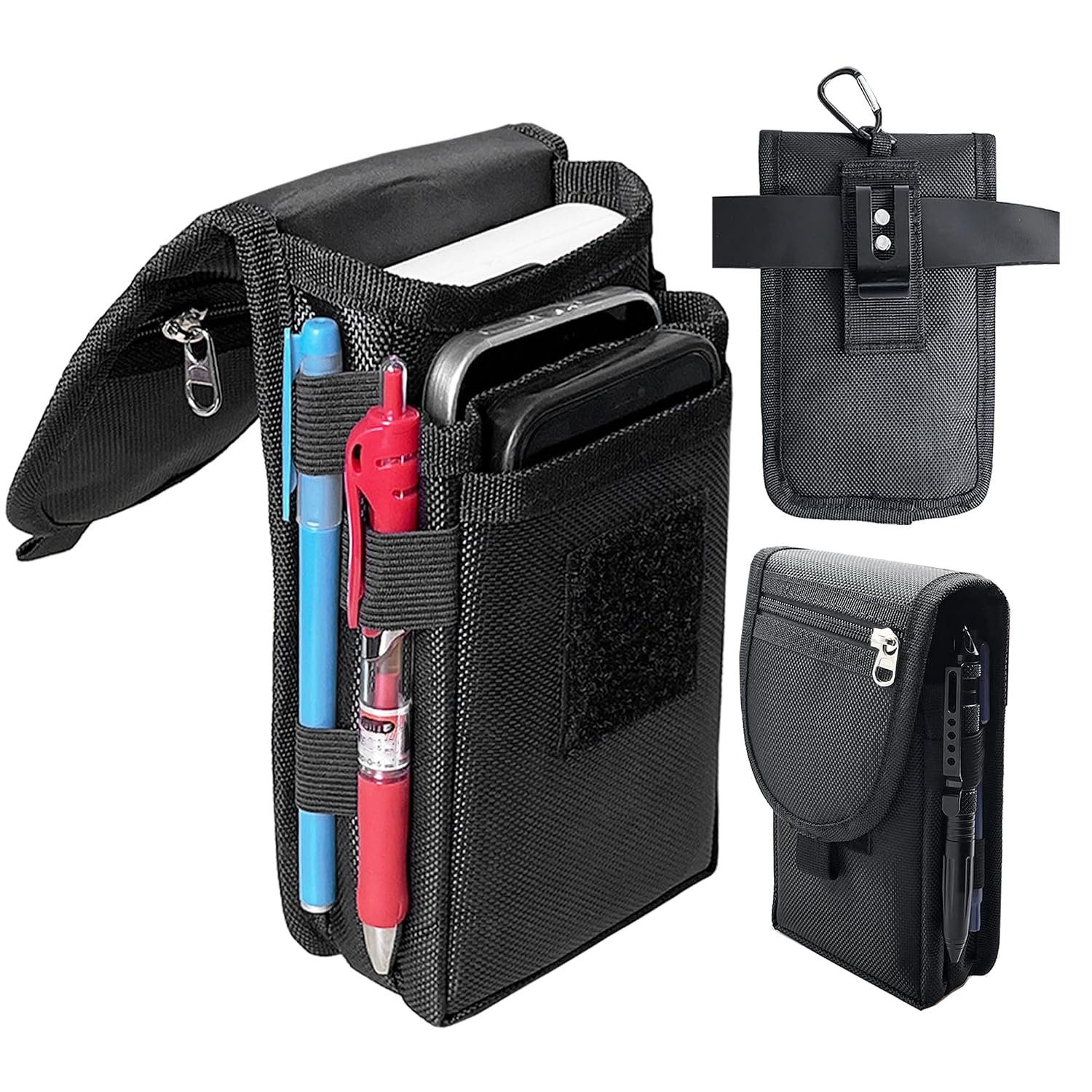Belt Phone Pouch for Men,Dual Phone Holster with Belt Clip,Tactical Waist Cellphone Holder,Multi-Function Large Compatibility Smartphone Case for Daily Use,Outdoor Activity,Hiking,Camping,Working