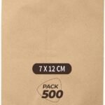 Brown Kraft Paper Covers 7x12cm for Medical | Pharmacy Hospital – Biodegradable | Tablet Medicine Packaging Bags | Produce Storage Bags | (100 Count) Pack of 5