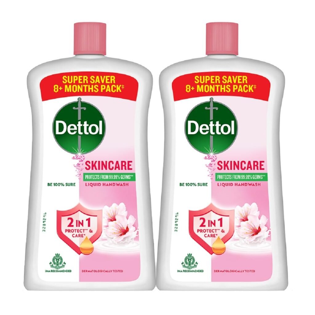 Dettol Liquid Handwash Bottle – Skincare Hand Wash- 875ml (Pack of 2) | pH Balanced | 10x Better Germ Protection