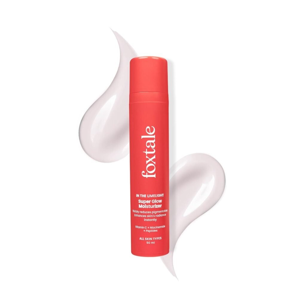 Foxtale Vitamin C Super Glow Moisturizer with Niacinamide & Peptides, Visibly Reduces Pigmentation, Enhances Skins Brightness Instantly, For All Skin Types, Women & Men – 50ml, Cream Foxtale Vitamin C Super Glow Moisturizer with Niacinamide & Peptides, Visibly Reduces Pigmentation, Enhances Skins Brightness Instantly, For All Skin Types, Women & Men – 50ml, Cream