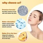 Gold Face Mask – 24K Gold Crystal Gel Collagen Facial Masks | Anti-Aging, Anti-Wrinkle, Puffiness & Skin Tightening Treatment | Hydrating & Brightening Skincare