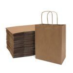 KESARDEEP MARKETING paper bags 10x4x12 inches_Pack of 50 Kraft Paper Shopping Bags, Paper Bags with Handles, Gift Bags, Brown Bags Bulk