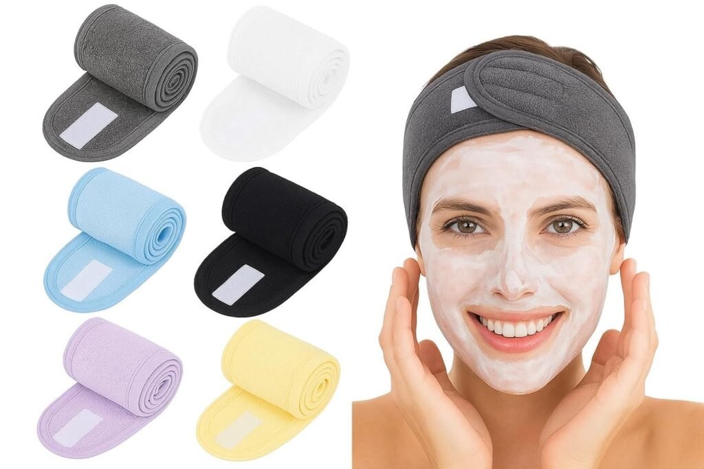 Makeup Time Face Wash Hair Band for Women & Men | Soft Polycotton Facial Headband for Makeup, Skincare, Spa, Salon & Face Wash | Adjustable Reusable Hair Band