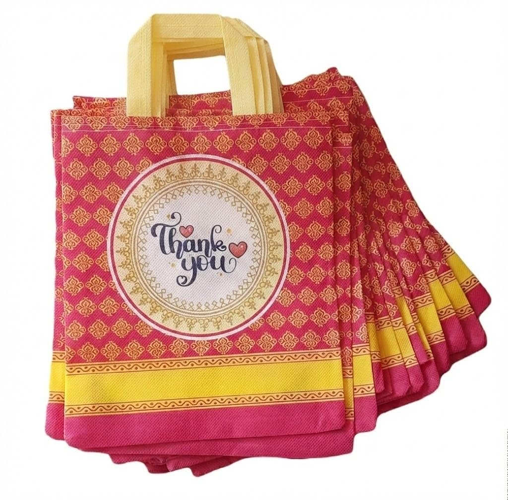 Return gift bag (Thank you Bags) 80 GSM | Birthday Party Return Bag | Wedding Return Gift Bag (Thamboolam bags) – Medium size (9×11 inch) (Pink, Pack of 1 (25 bags)) Return gift bag (Thank you Bags) 80 GSM | Birthday Party Return Bag | Wedding Return Gift Bag (Thamboolam bags) – Medium size (9×11 inch) (Pink, Pack of 1 (25 bags))
