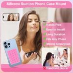 Shiatsu Silicone Suction Mount,Non Slip Suction Cup Mount,Hands-Free Accessories Holder for Selfies and Videos,Silicon Adhesive Phone Stand Sticky (Black, Pure White)