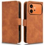 for Honor 600 5G / 600 Pro 5G Leather Case Skin Feel Anti Drop Wallet Stand Flip Phone Cover – Brown
