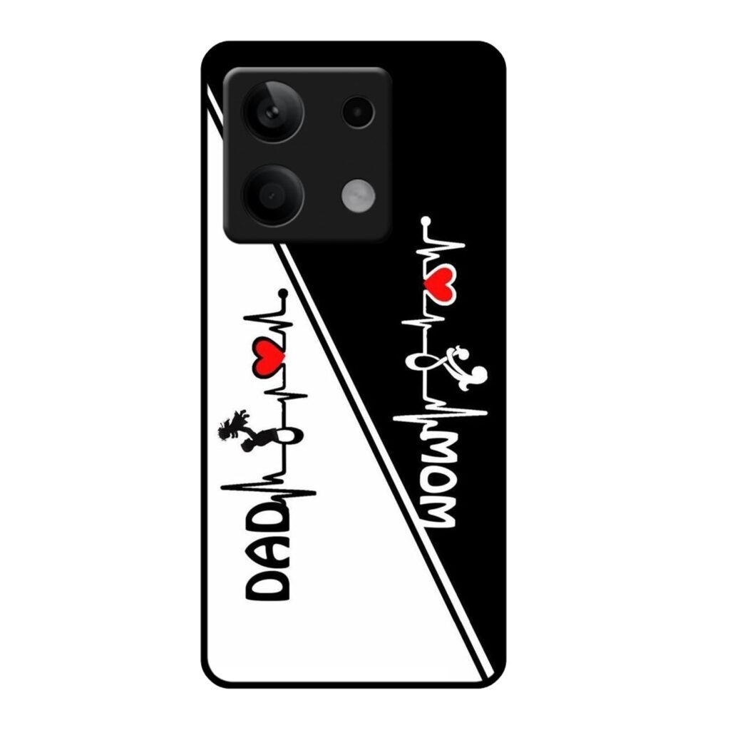 Case Compatible for Redmi Note 13 5G Back Cover | Mom Dad Love Printed Shockproof Slim Fit Case with Camera Protection Mobile Phone Back Cover for Redmi Note 13 5G (209)