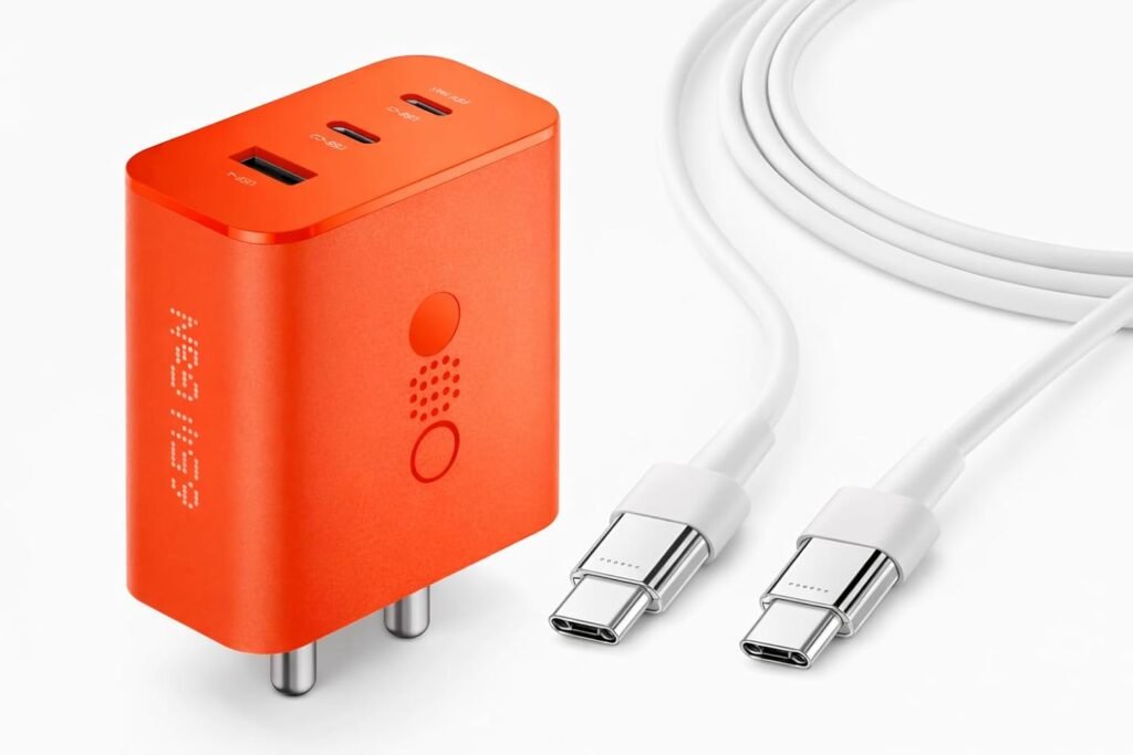 65W GaN Ultra-Fast Charger, 3 Port USB-A and USB-C | 50% Charge in 25 Minutes, Intelligent Power Distribution 65W GaN Ultra-Fast Charger, 3 Port USB-A and USB-C | 50% Charge in 25 Minutes, Intelligent Power Distribution