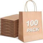 Aakriti Gift Bags 12.5″ × 6″ × 16.5″ inch Brown Kraft Paper Gift Bags with Handles Bulk for Shopping, Merchandise, Retail, Grocery, Party Favor, Recycled Paper Sacks (BRWON 100PCS)