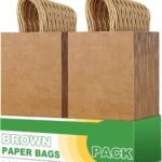 Amit Marketing Kraft Paper Bags with Handle – Small Brown Paper Gift Bags (6x3x9 Inch) for Return Gifts, Wedding, Birthday, Christmas, Party Favors, Shopping, Retail, Grocery, Craft & Business Use (Pack of 25)