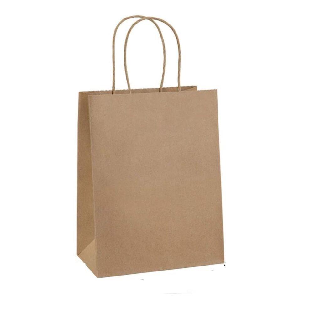 Brown Paper Bags with Handles, Heavy Duty Recycled Kraft Paper, 10x5x13 Inches, 50 Pack Brown Paper Bags with Handles, Heavy Duty Recycled Kraft Paper, 10x5x13 Inches, 50 Pack