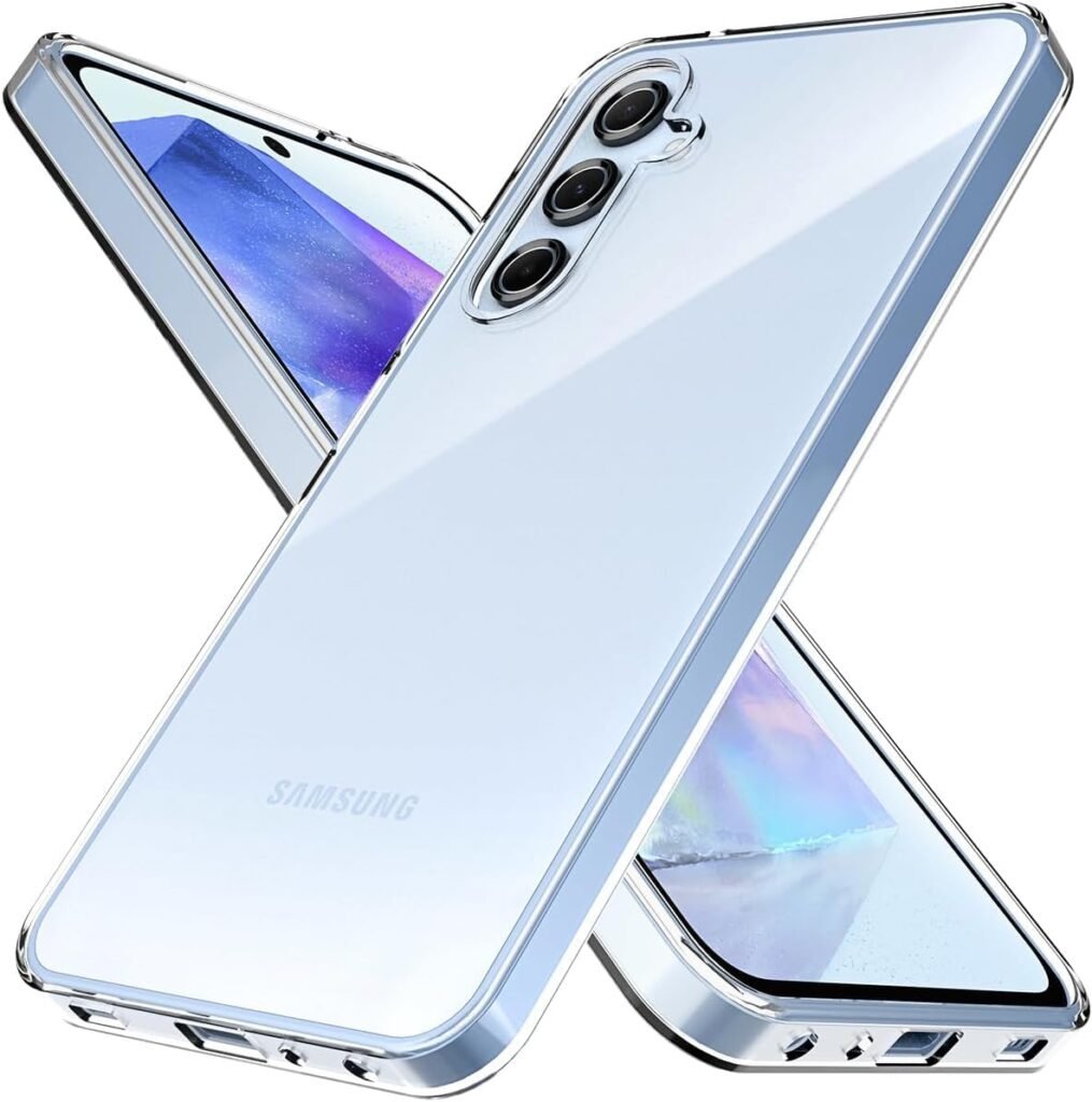 ClearShield Transparent Back Cover for Samsung Galaxy A55 5G, Hybrid PC & TPU Shockproof Design, 360 Degree Protection Crystal Clear Case, Anti-Scratch Armor Mobile Phone Cover