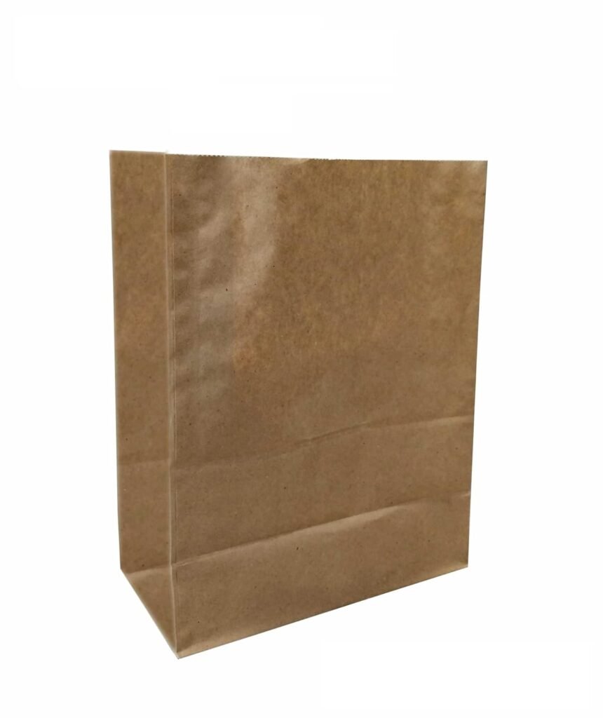 Eco-friendly Brown Multi-purpose Paper Carry Bags, Pack of 50 Pcs For Grocery, Food Packing, Restaurant Take Away, Cloud Kitchen Delivery, Fruit & Vegetables, No Handles (12x9x5 inch)