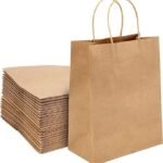 KESARDEEP MARKETING Premium Brown Kraft Paper Bags – Recyclable & Sturdy Gift Bags for Shopping, Retail, and Parties with Strong Handles – Pack of 100 (SIZE 10X7X9)