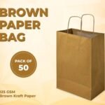 Kraft Paper Bags with Twisted Handles 7 * 4 * 9 inches Bulk Multiuse Solid Bags, Perfect for Any Occasion (Brown) (100)