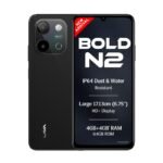 Lava Bold N2 (Indus Black, 4 GB RAM, 64 GB Storage) | 13MP AI Dual Rear Camera | Largest 6.75″ HD+ Display | 5000 mAh Battery & 10W Charging | IP64 Water & Dust Proof | Charger & Phone-Case in Box Lava Bold N2 (Indus Black, 4 GB RAM, 64 GB Storage) | 13MP AI Dual Rear Camera | Largest 6.75″ HD+ Display | 5000 mAh Battery & 10W Charging | IP64 Water & Dust Proof | Charger & Phone-Case in Box