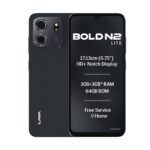 Lava Bold N2 Lite (Nilgiri Blue, 3 GB RAM, 64 GB Storage) | 6.75″ HD+ Display | 13MP AI Dual Rear Camera | 5000 mAh Battery | Secure Face Unlock | Fingerprint Reader | Charger & Phone-Cover in Box