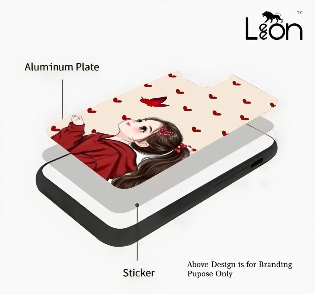 Leeon Printed Case for OnePlus 10R | HD Print of Beautiful Girl with red Butterfly | Metal Back + Soft TPU Edges | 360° Full Protection Case
