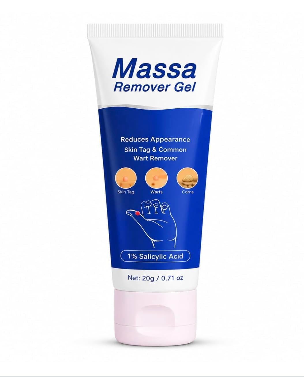 Massa Care with 1% Salicylic Acid Exfoliating Gel Rough & Thickened Skin Smooths Hands, Feet & Elbows Lightweight Fast-Absorbing Daily Skin Care Gel Non-Greasy Formula 20g