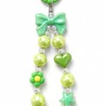 Mizi Beaded Phone Charm Wrist Strap with Tether Tab, Cute Acrylic Phone Charm Lanyard, Detachable Anti-Drop Phone Chain, Decorative Wristlet Keychain for iPhone, Samsung, Mobile Phones, Keys & Bags