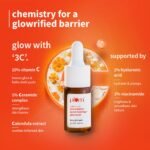 Plum 10% Vitamin C & Calendula Barrier Boosting + Glow Serum 10 ml | With 3% Niacinamide, 1% Hyaluronic acid & 1% Creamide complex| Clinically proven to reduce pigmentation & dark spots in 14 days| Boosts glow from 1st use | Men & Women | For all skin types