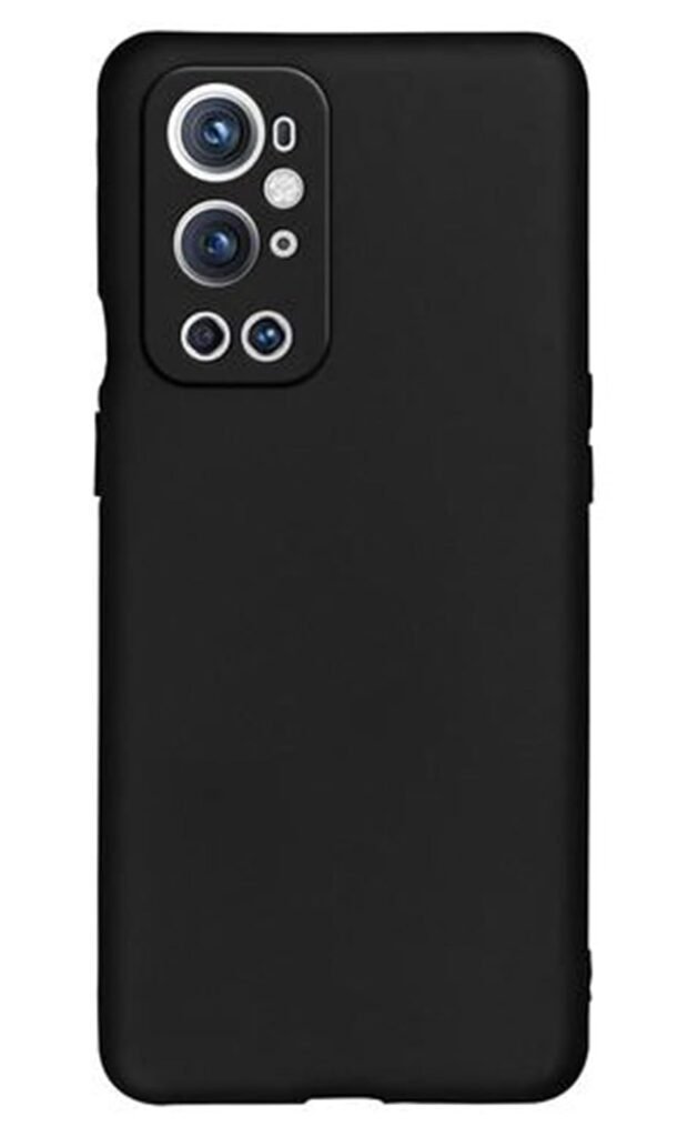 VickCases Minimalist Matte Black Phone Case for OnePlus 9 Pro – Flexible TPU Back Cover, Lightweight Shockproof Protection (18426)